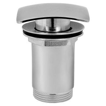 Донный клапан click-clack FERRO Quadro, с переливом, квадратная пробка, хром